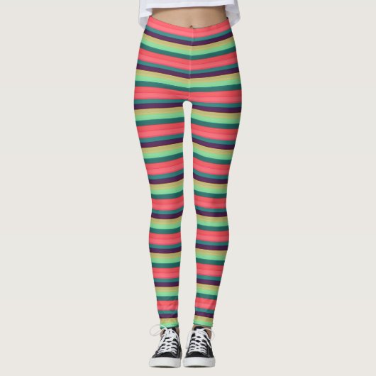 Cute Striped  kleuren Leggings (Voorkant)