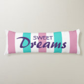 Cute Striped roze en Turquoise Pattern and Gezegde Lichaamskussen (Voorkant)