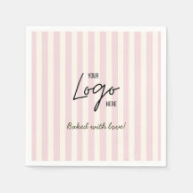 Cute Stripes Bakkerij Café Logo Gebakken Met Liefd