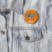 Cute Strong Bumble Bee Cartoon Button (In situ)