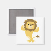 Cute Strong Cartoon Lion Magnet Magneet (Voorkant / Achterkant)