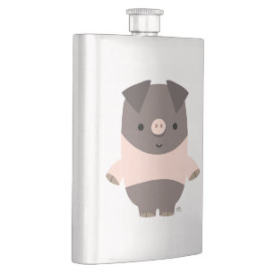 Cute Strong Cartoon Pig Classic Flask Flacon