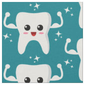 Cute Strong Teeth Pattern Stof (Close Up)