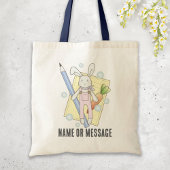 Cute Stuffed Animal Bunny Kids School Book Tote Bag