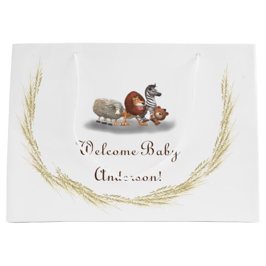 Cute Stuffed Animal Thmed Gift Bag Groot Cadeauzakje (Voorkant)