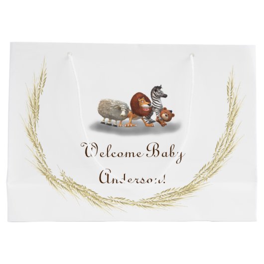 Cute Stuffed Animal Thmed Gift Bag Groot Cadeauzakje (Achterkant)