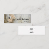 Cute Stuffed Beer Rustic Wooden Backdrop Mini Visitekaartje (Voorkant / Achterkant)