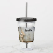 Cute stuffed Beer Rustic Wooden Wall Acryl Drinkbeker (Voorkant)