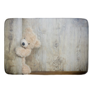 Cute stuffed Beer Rustic Wooden Wall Badmat