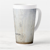 Cute stuffed Beer Rustic Wooden Wall Latte Mok (Rechterhoek)