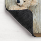 Cute stuffed Beer Rustic Wooden Wall Muismat (Hoek)