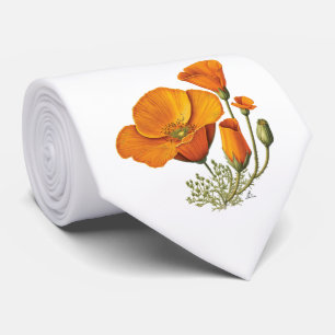 Cute Style California Poppy Flower Stropdas