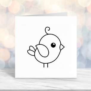 Cute Stylied Cartoon Bird Zelfinktende Stempel