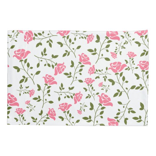 Cute Stylied Roze Roses Pattern Kussensloop (Achterkant)