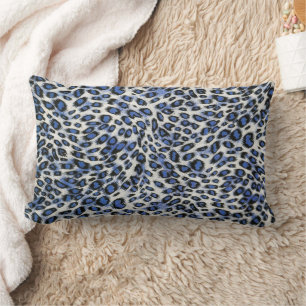 Cute Stylish Elegant Blue Leopard Animal Print Kussen