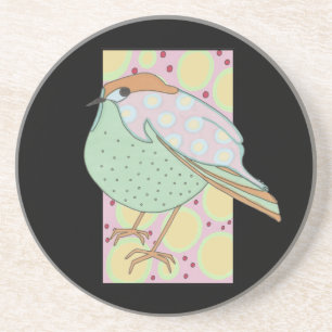 Cute Stylish Framed Pastel Songbird Zandsteen Onderzetter