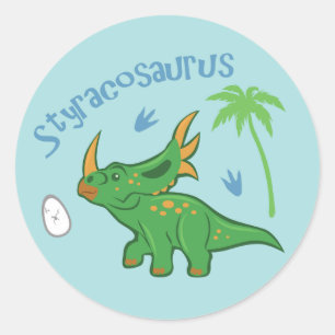 Cute Styracosaurus Ronde Sticker