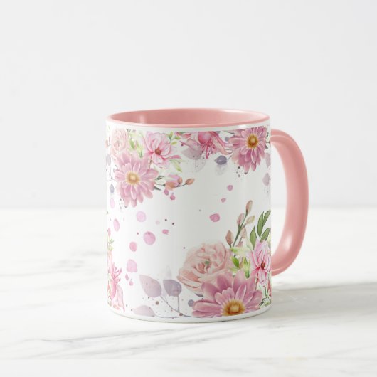 Cute Sublimation Florale Mug (Devant droit)
