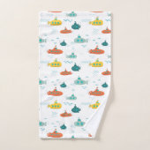 Cute Submarine Nautical Deep Sea Fish Kids (Serviette à main)
