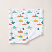 Cute Submarine Nautical Deep Sea Fish Kids (Gant de toilette)