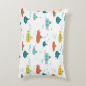 Cute Submarine Nautical Deep Sea Fish Pattern Accent Kussen (Achterkant (Verticaal))