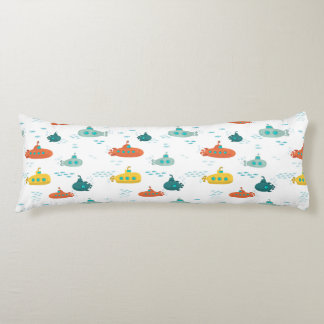 Cute Submarine Nautical Deep Sea Fish Pattern Lichaamskussen