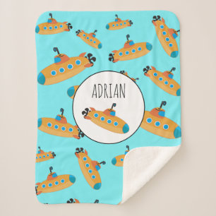 Cute Submarine Patroon Sherpa Deken