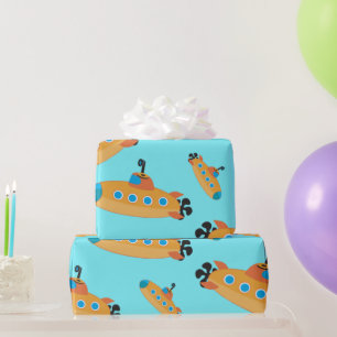 Cute Submarine Pattern Kinder Party Cadeaupapier