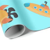Cute Submarine Pattern Kinder Party Cadeaupapier (Rol Hoek)