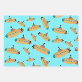 Cute Submarine Pattern Kinder Party Inpakpapier Vel (Voorkant)