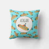 Cute Submarine Pattern Nursery Kinder Room Kussen (Achterkant)