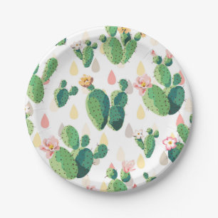 Cute Succulent Lovely Cactus Paper Borden Papieren Bordje