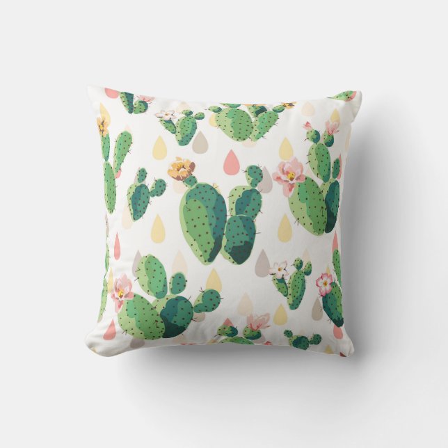 Cute Succulent Lovely Cactus Pillow Kussen (Voorkant)