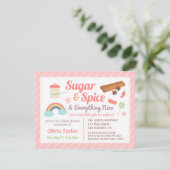 Cute Sugar and Spice Baby Girl Shower Kaart (Staand voorkant)