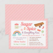 Cute Sugar and Spice Baby Girl Shower Kaart (Voorkant / Achterkant)
