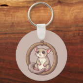 Cute Sugar Glider Ornament Art Sleutelhanger (Achterkant)