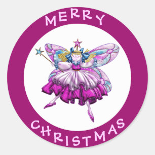 Cute Sugar Plum Fairy Jewel Kerst stickers