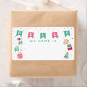 Cute Sugar Plums Holiday Hallo Mijn naam is Sticke Etiket (Insitu)