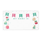 Cute Sugar Plums Holiday Hallo Mijn naam is Sticke Etiket (Voorkant)