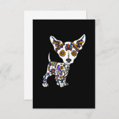 Cute Sugar Skull Chihuahua RSVP Kaartje (Voorkant / Achterkant)