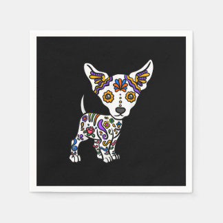 cute sugar skull chihuahua servet
