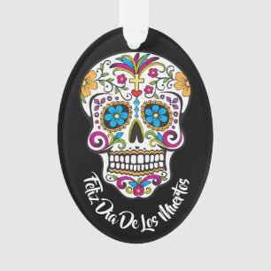 Cute Sugar Skull Happy Day of the Dead Ornament