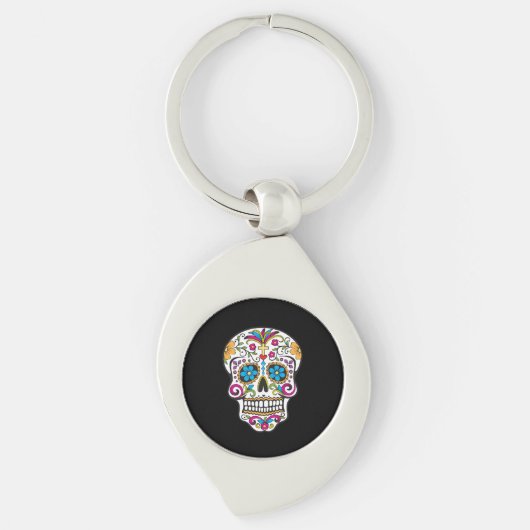 Cute Sugar Skull Happy Day of the Dead Sleutelhanger (Voorkant)