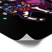 Cute Sugar Skull Mexican Cat Halloween Day of the Poster (Hoek)
