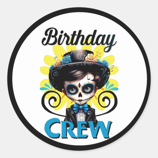 Cute Sugar Skull Ronde Sticker (Voorkant)