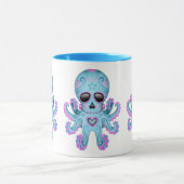Cute Sugar Skull Zombie Octopus - Blauw Mok (Midden)