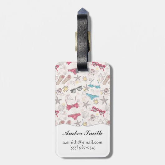Cute Summer Abstract Pattern Bagagelabel (Achterkant verticaal)