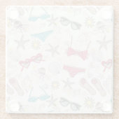 Cute Summer Abstract Pattern Glazen Onderzetter (Achterkant)