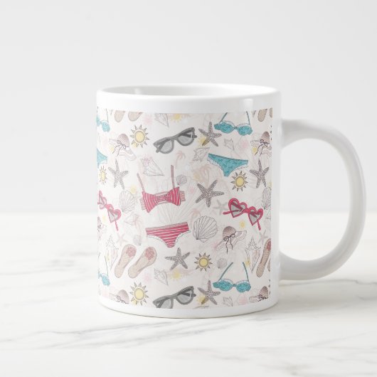 Cute Summer Abstract Pattern Grote Koffiekop (Rechts)