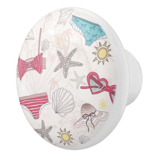 Cute Summer Abstract Pattern Keramische Knop (Rechts)